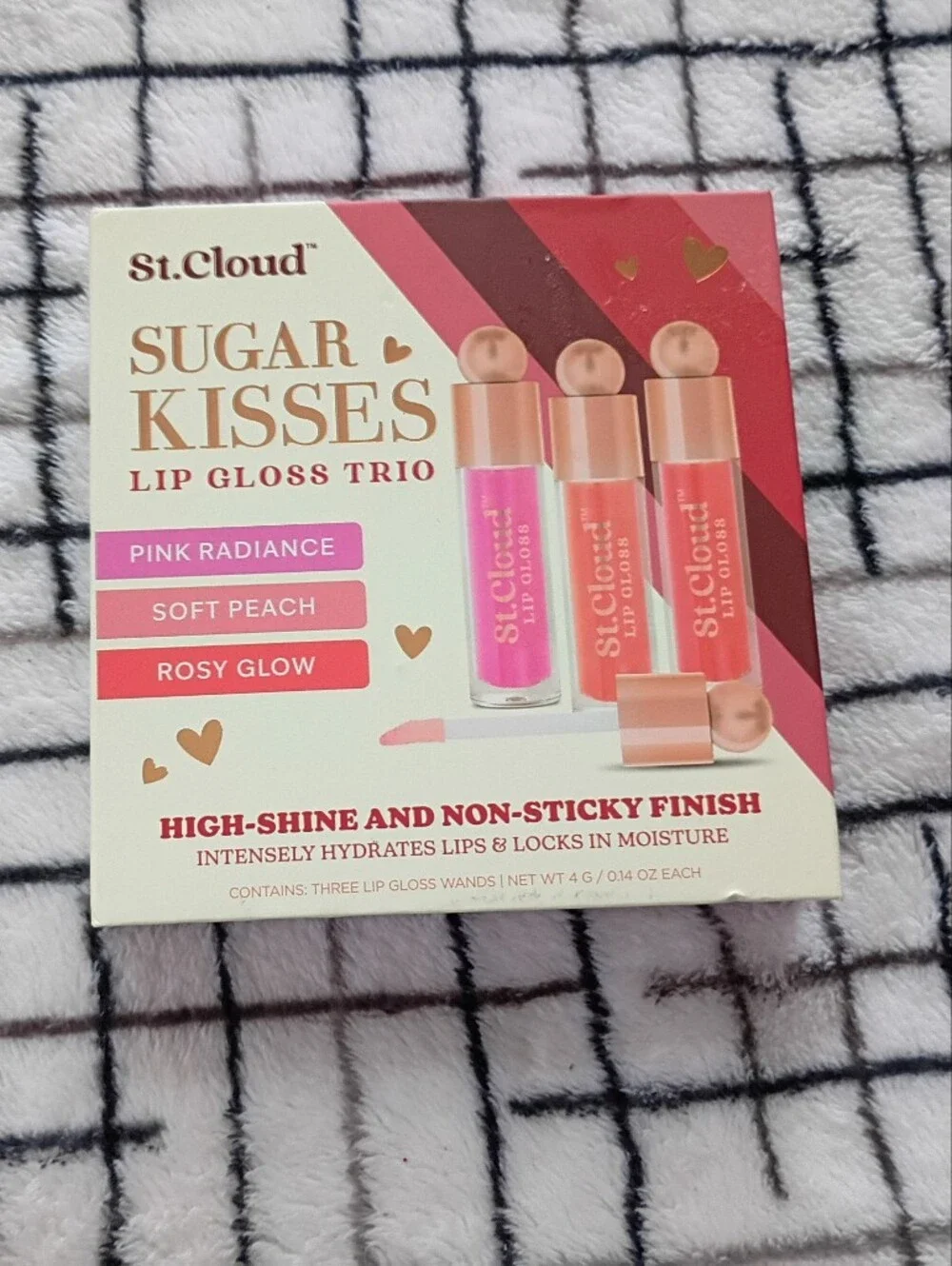 St. Cloud Brand High Gloss Lip Gloss Trio - Pink Shades NEW